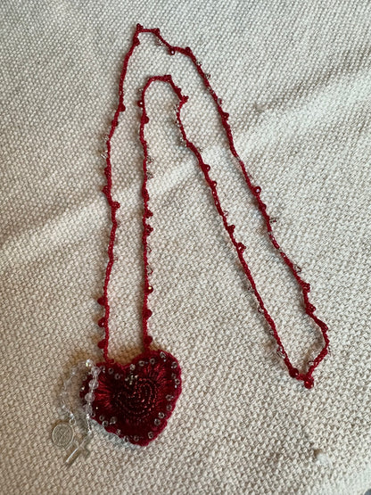 Sacred Heart Necklace with mini decade Rosary