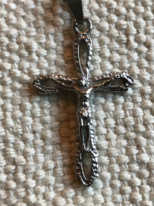 Fancy Crucifix Necklace SS